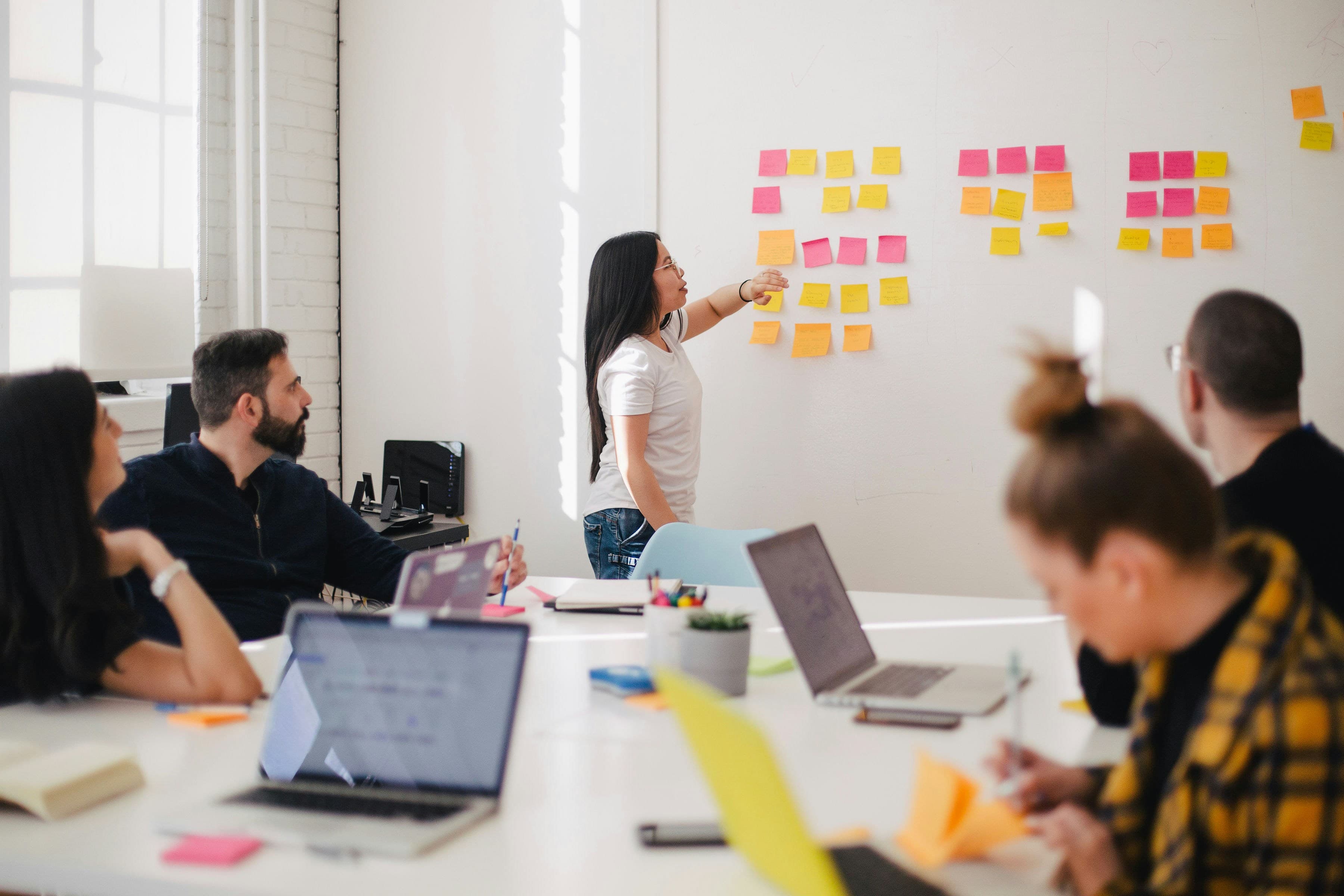 Business team analyzing investment data
